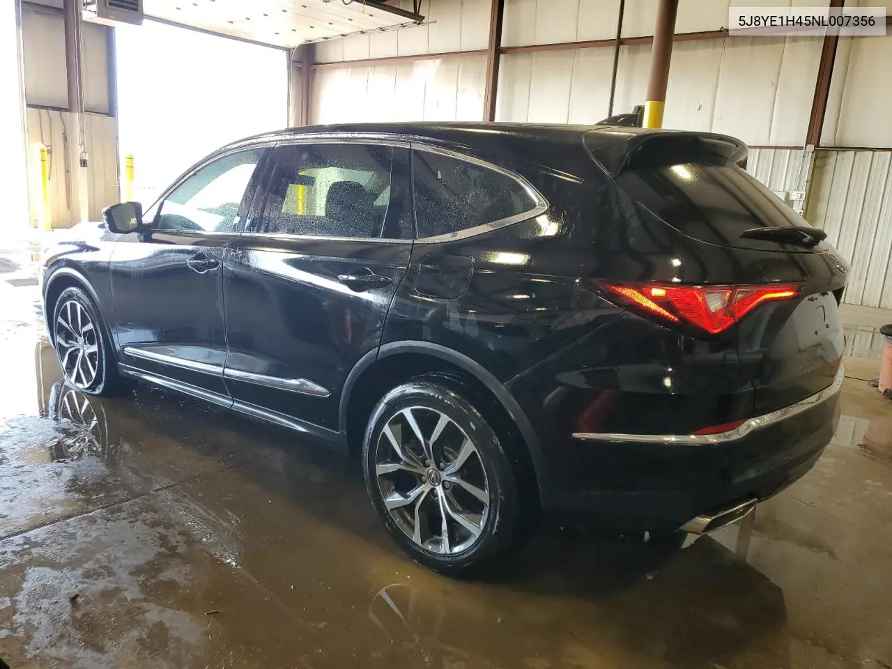 2022 Acura Mdx Technology VIN: 5J8YE1H45NL007356 Lot: 56973295