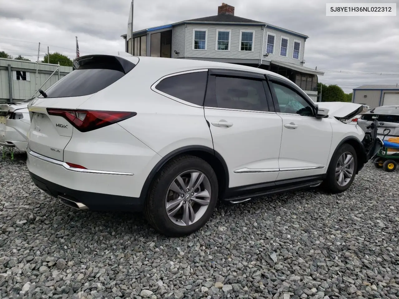 2022 Acura Mdx VIN: 5J8YE1H36NL022312 Lot: 57847005