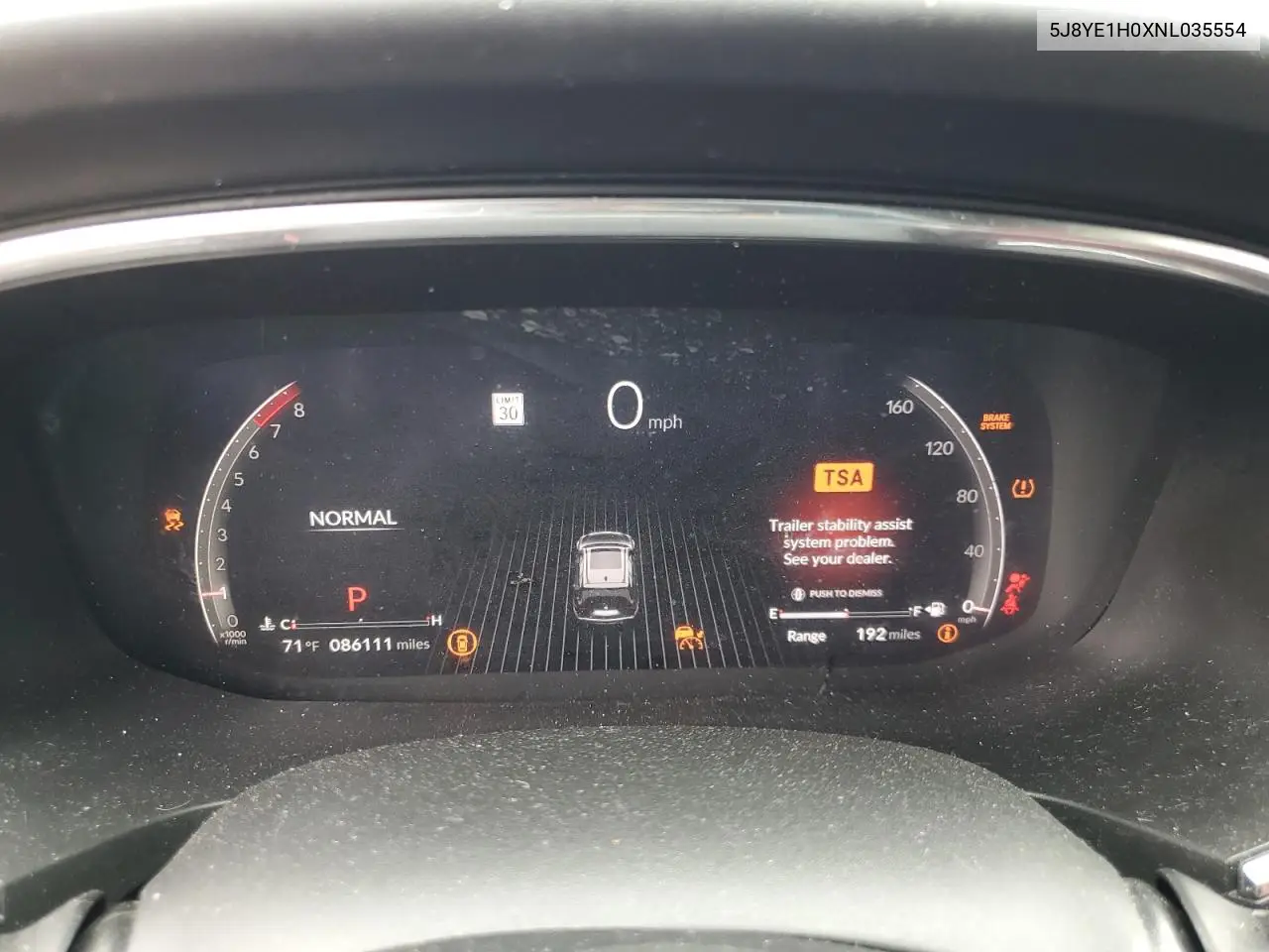 2022 Acura Mdx A-Spec VIN: 5J8YE1H0XNL035554 Lot: 58656245