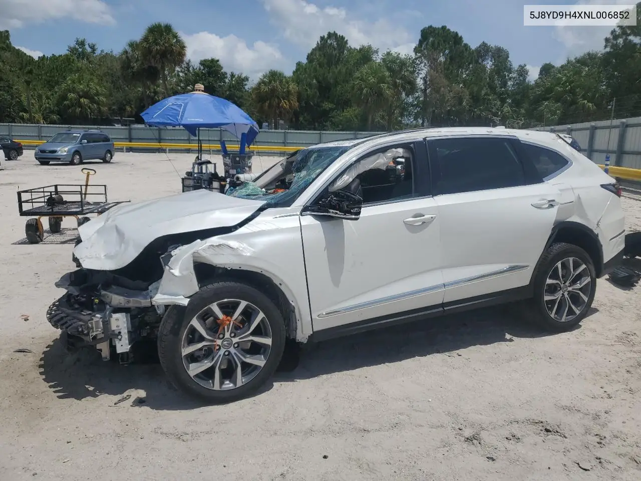2022 Acura Mdx Technology VIN: 5J8YD9H4XNL006852 Lot: 59800755