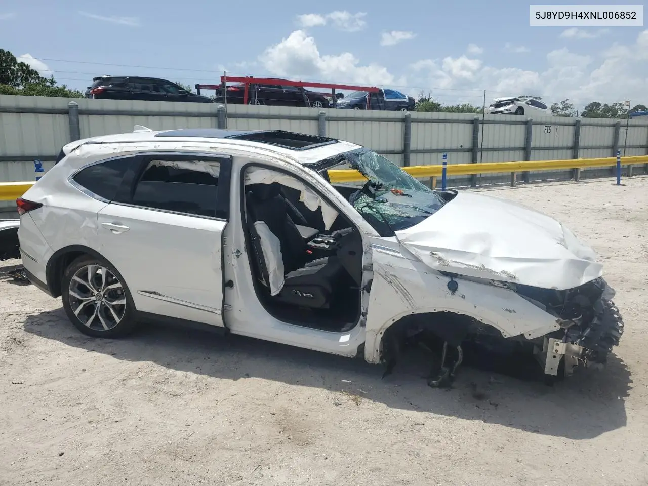 2022 Acura Mdx Technology VIN: 5J8YD9H4XNL006852 Lot: 59800755