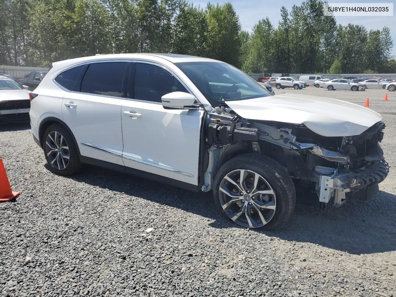 2022 Acura Mdx Technology VIN: 5J8YE1H40NL032035 Lot: 59812995