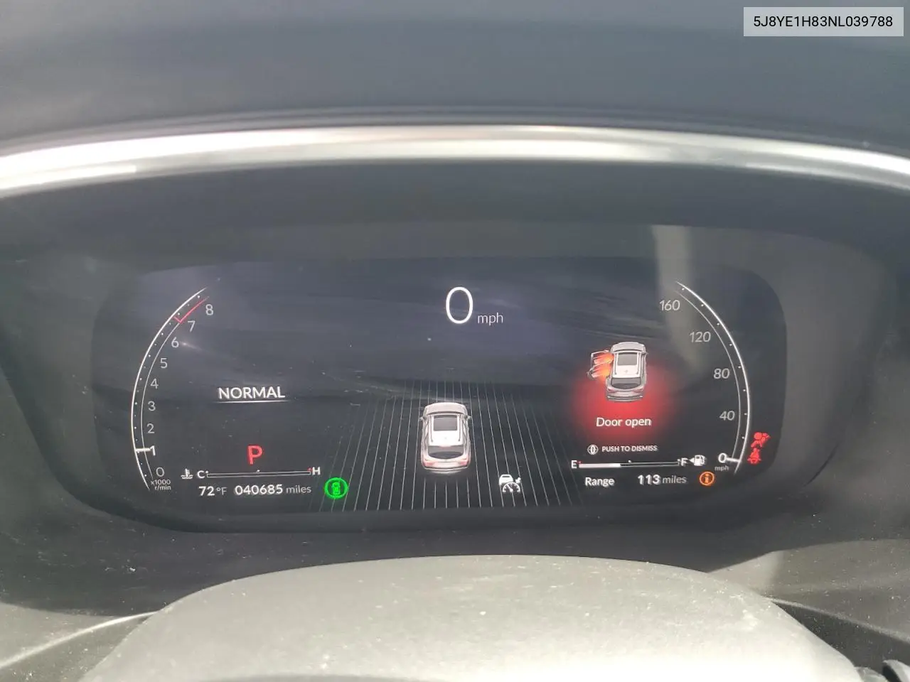 2022 Acura Mdx Advance VIN: 5J8YE1H83NL039788 Lot: 60023765
