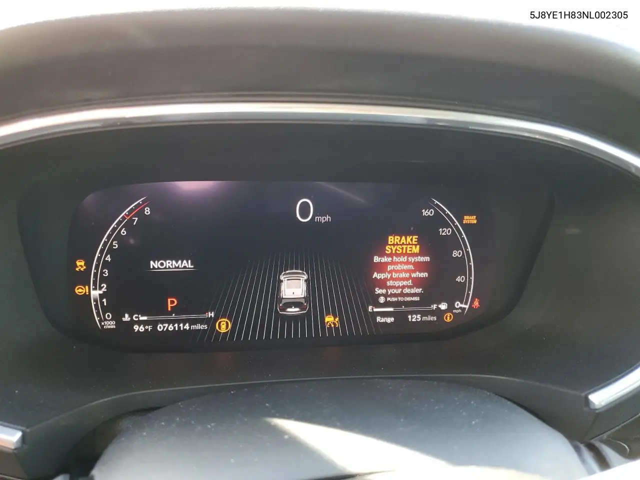 2022 Acura Mdx Advance VIN: 5J8YE1H83NL002305 Lot: 60937025