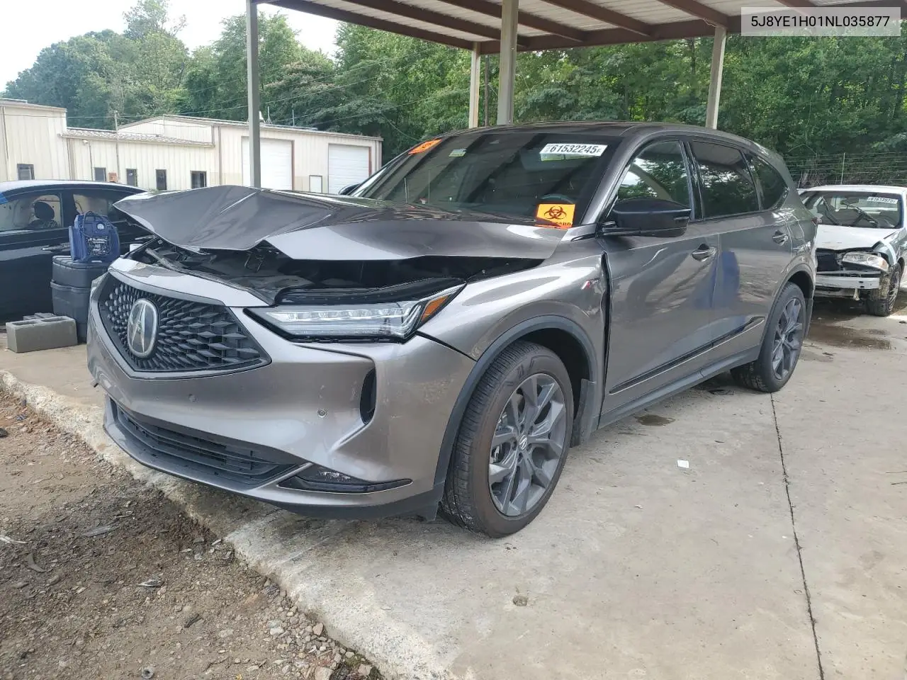 2022 Acura Mdx A-Spec VIN: 5J8YE1H01NL035877 Lot: 61532245