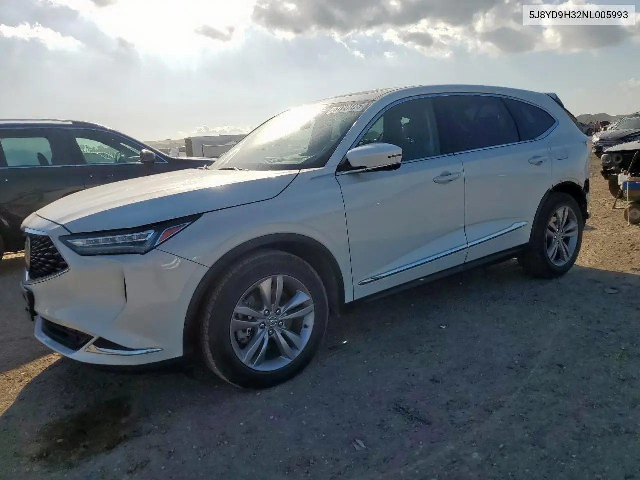 2022 Acura Mdx VIN: 5J8YD9H32NL005993 Lot: 61627865