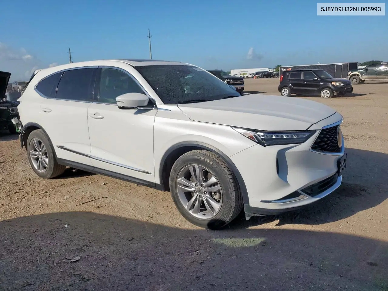 2022 Acura Mdx VIN: 5J8YD9H32NL005993 Lot: 61627865