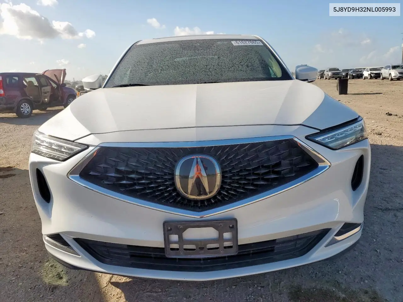2022 Acura Mdx VIN: 5J8YD9H32NL005993 Lot: 61627865