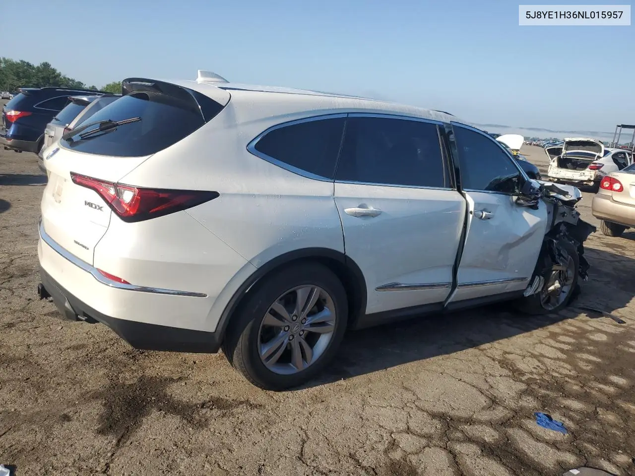 2022 Acura Mdx VIN: 5J8YE1H36NL015957 Lot: 61670675