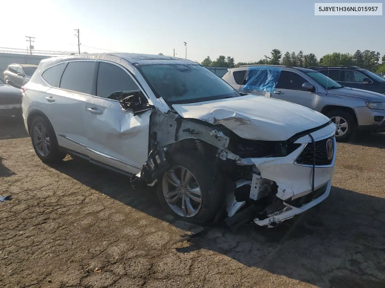 2022 Acura Mdx VIN: 5J8YE1H36NL015957 Lot: 61670675