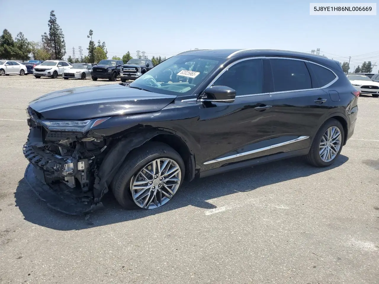 2022 Acura Mdx Advance VIN: 5J8YE1H86NL006669 Lot: 62025965