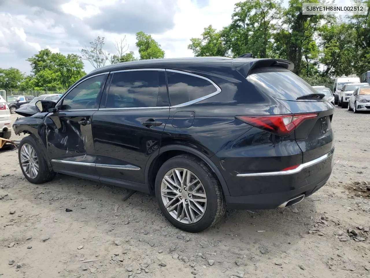 2022 Acura Mdx Advance VIN: 5J8YE1H88NL002512 Lot: 62815575