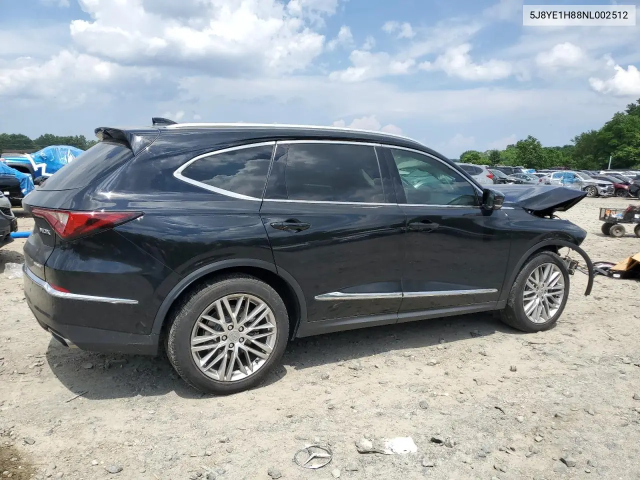 2022 Acura Mdx Advance VIN: 5J8YE1H88NL002512 Lot: 62815575