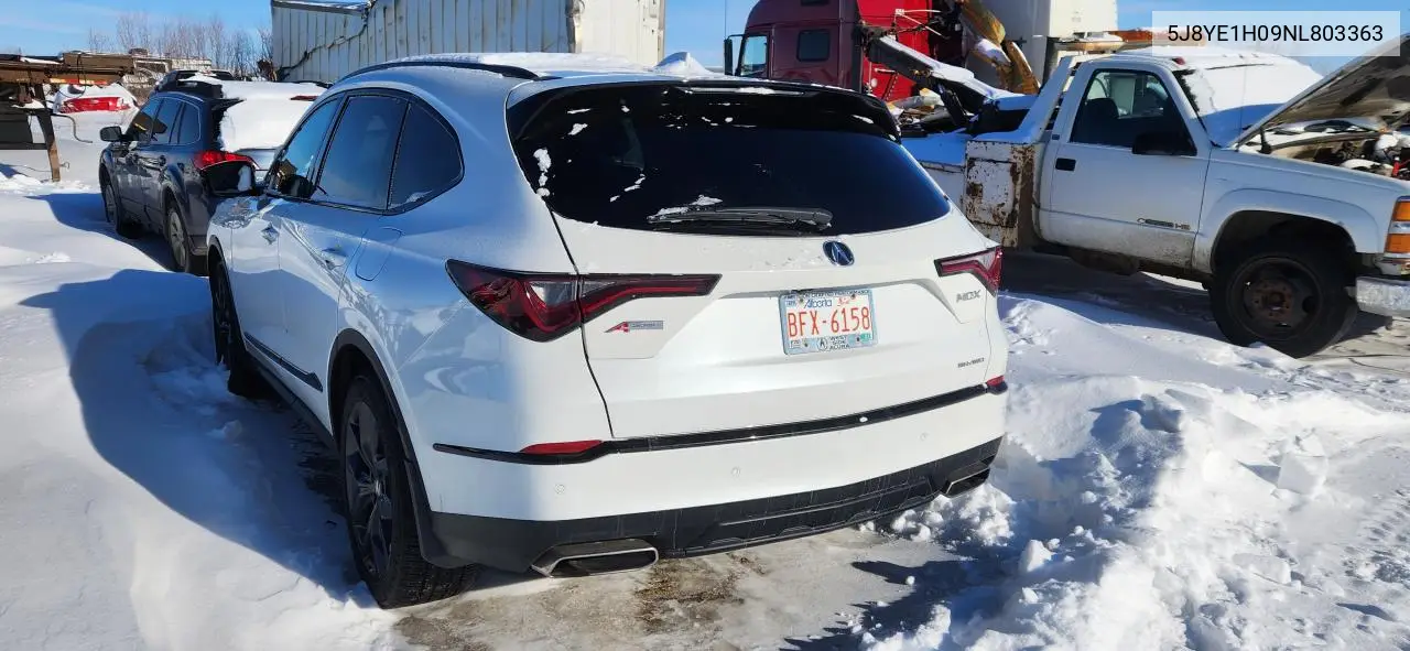 2022 Acura Mdx A-Spec VIN: 5J8YE1H09NL803363 Lot: 78440084