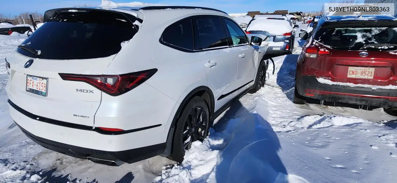 2022 Acura Mdx A-Spec VIN: 5J8YE1H09NL803363 Lot: 78440084