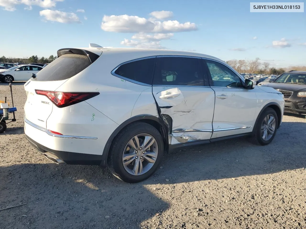 2022 Acura Mdx VIN: 5J8YE1H33NL018153 Lot: 82981454