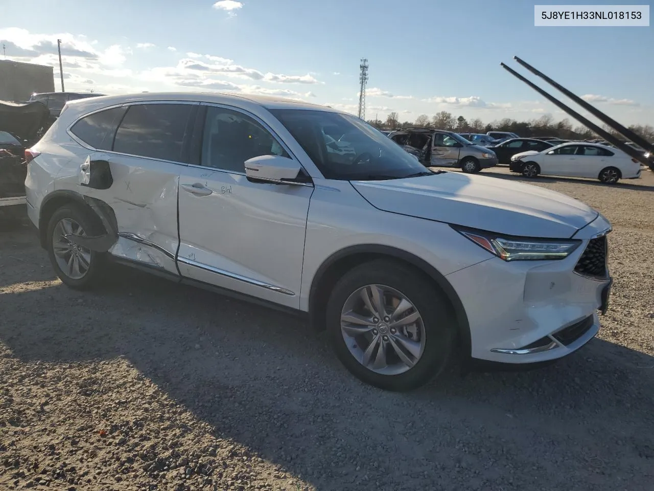 2022 Acura Mdx VIN: 5J8YE1H33NL018153 Lot: 82981454