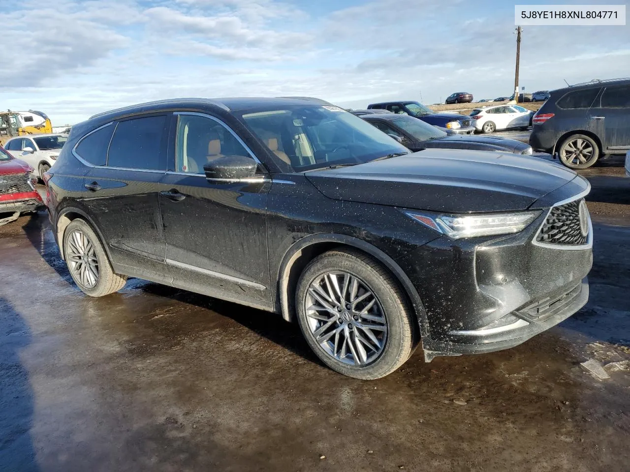 2022 Acura Mdx Advance VIN: 5J8YE1H8XNL804771 Lot: 88961925