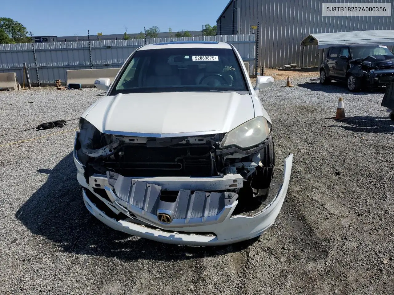 2007 Acura Rdx VIN: 5J8TB18237A000356 Lot: 52889875