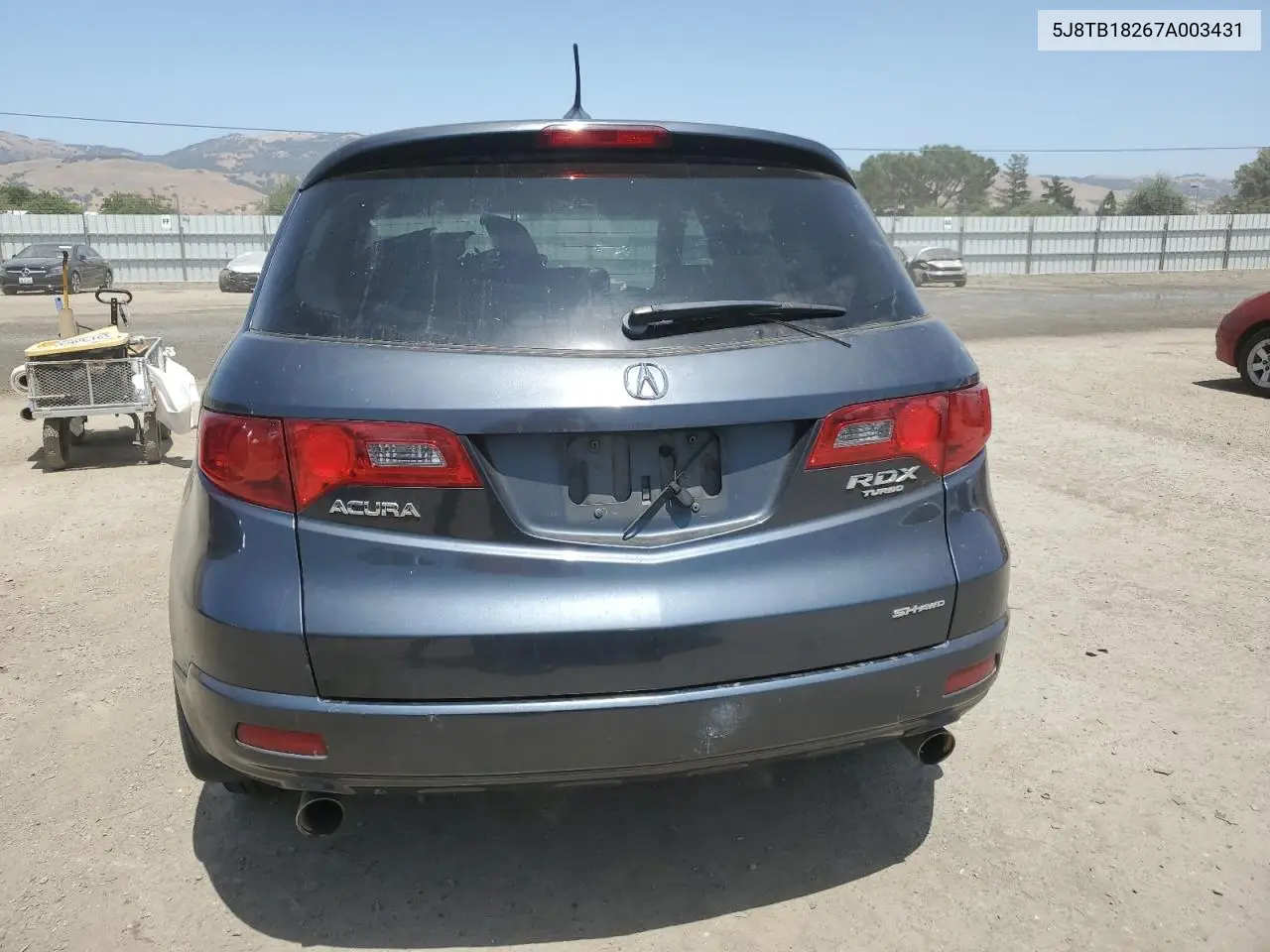 2007 Acura Rdx VIN: 5J8TB18267A003431 Lot: 61262045