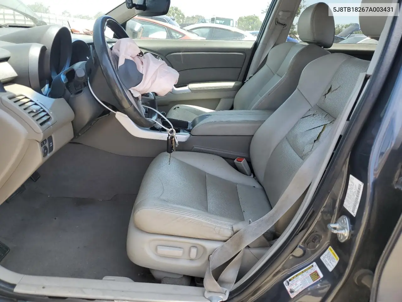 2007 Acura Rdx VIN: 5J8TB18267A003431 Lot: 61262045