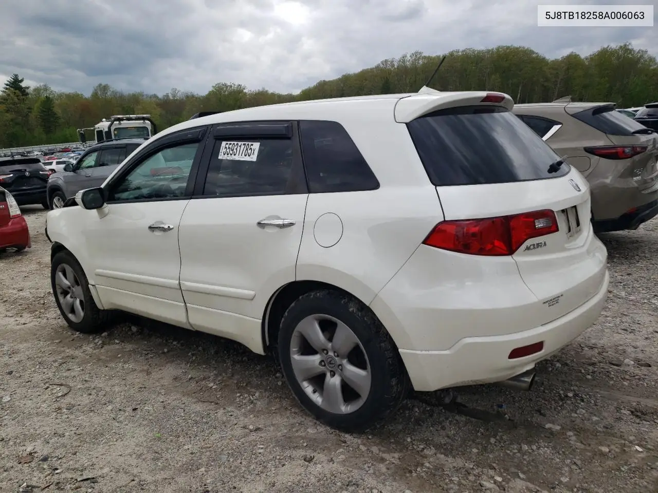2008 Acura Rdx VIN: 5J8TB18258A006063 Lot: 55931785