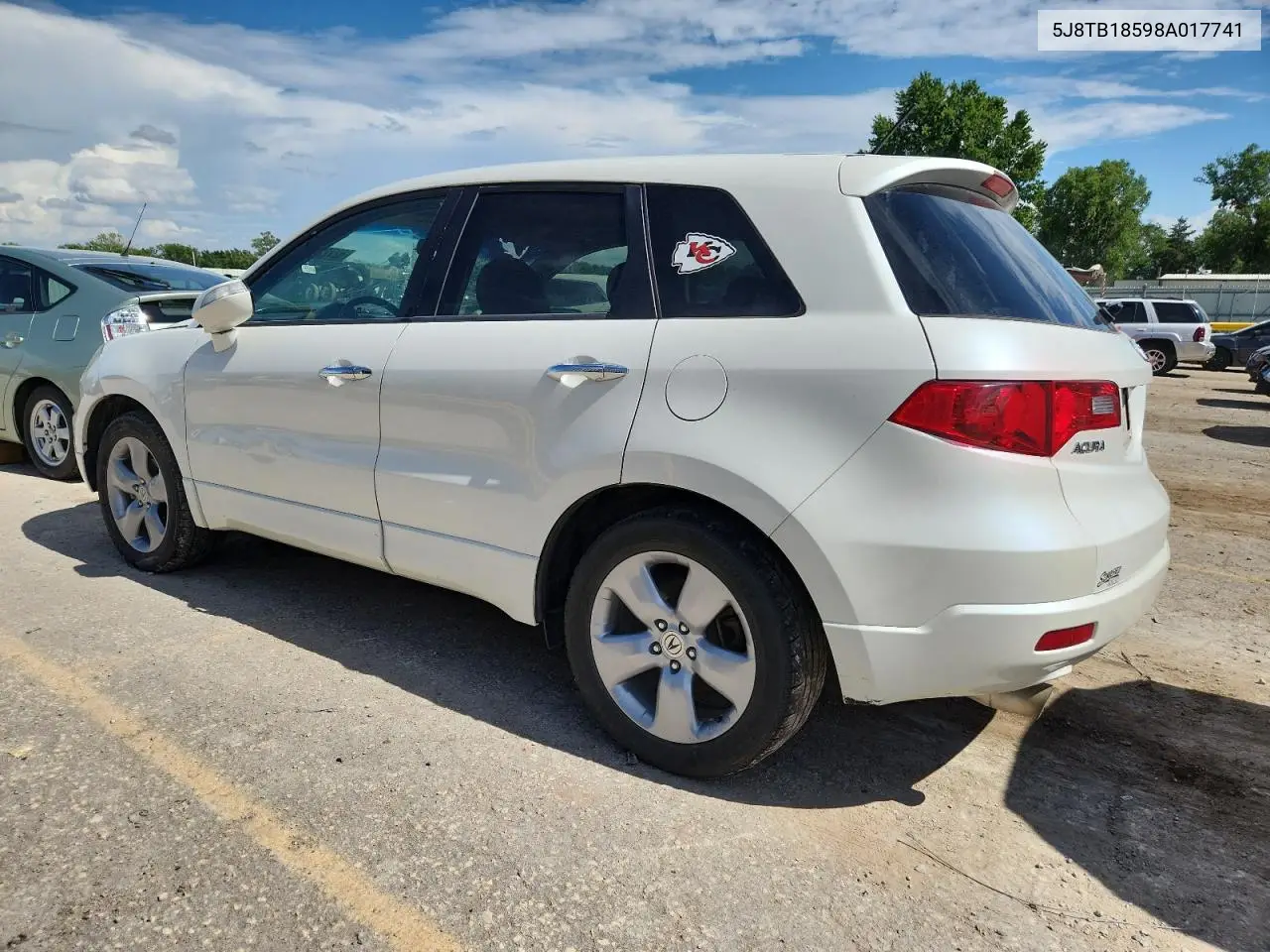2008 Acura Rdx Technology VIN: 5J8TB18598A017741 Lot: 62723775