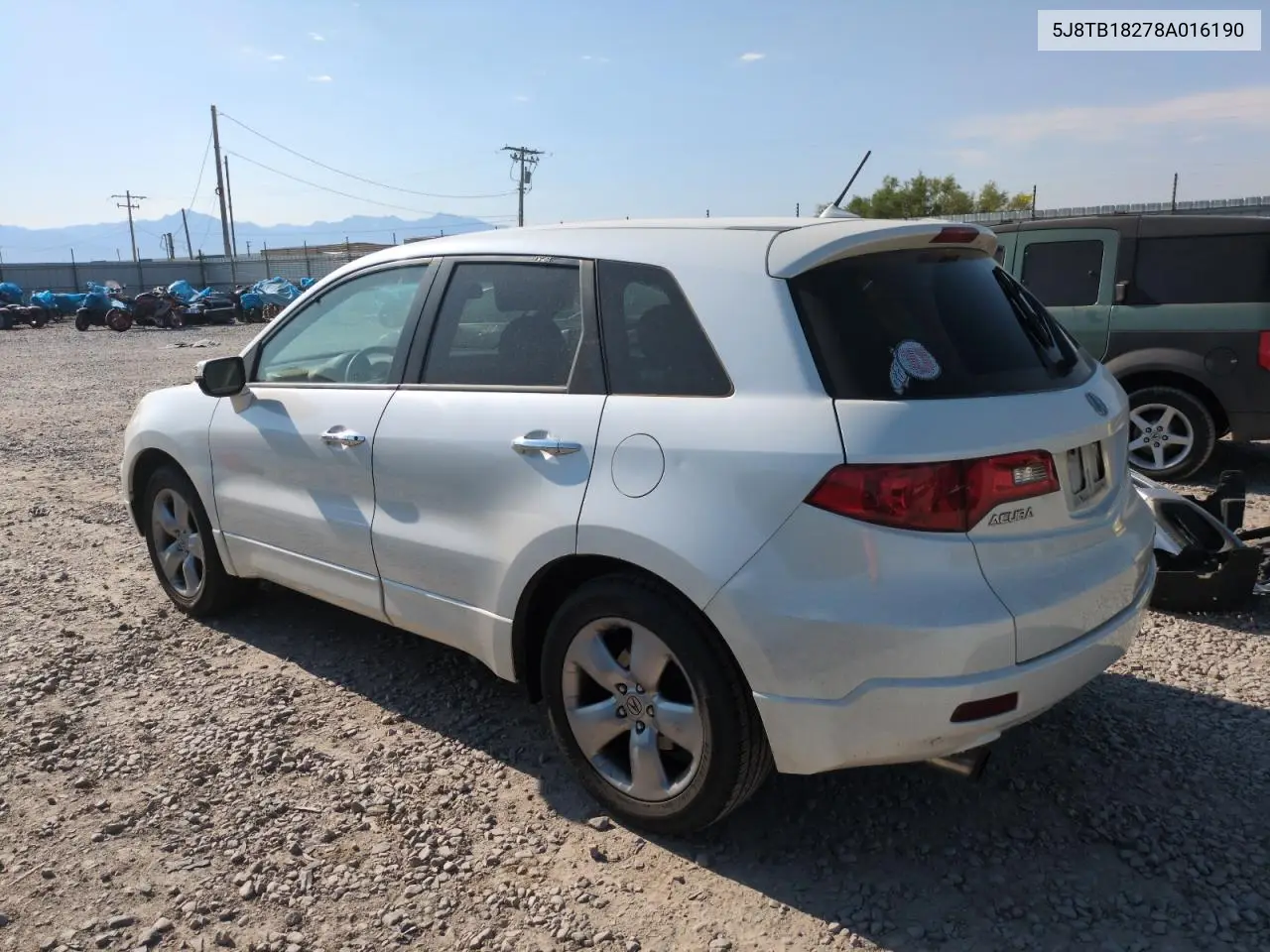 2008 Acura Rdx VIN: 5J8TB18278A016190 Lot: 63073955