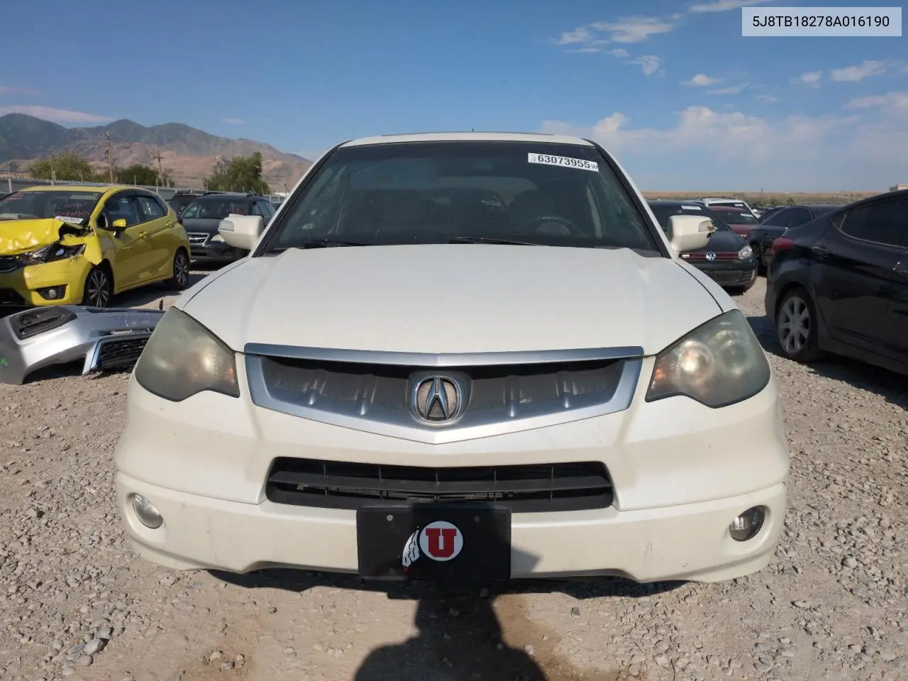 2008 Acura Rdx VIN: 5J8TB18278A016190 Lot: 63073955