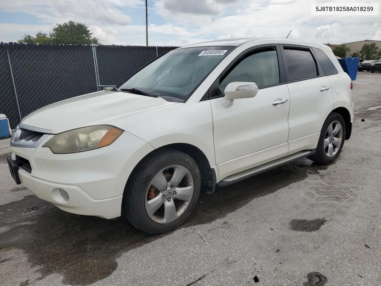 2008 Acura Rdx VIN: 5J8TB18258A018259 Lot: 64965895