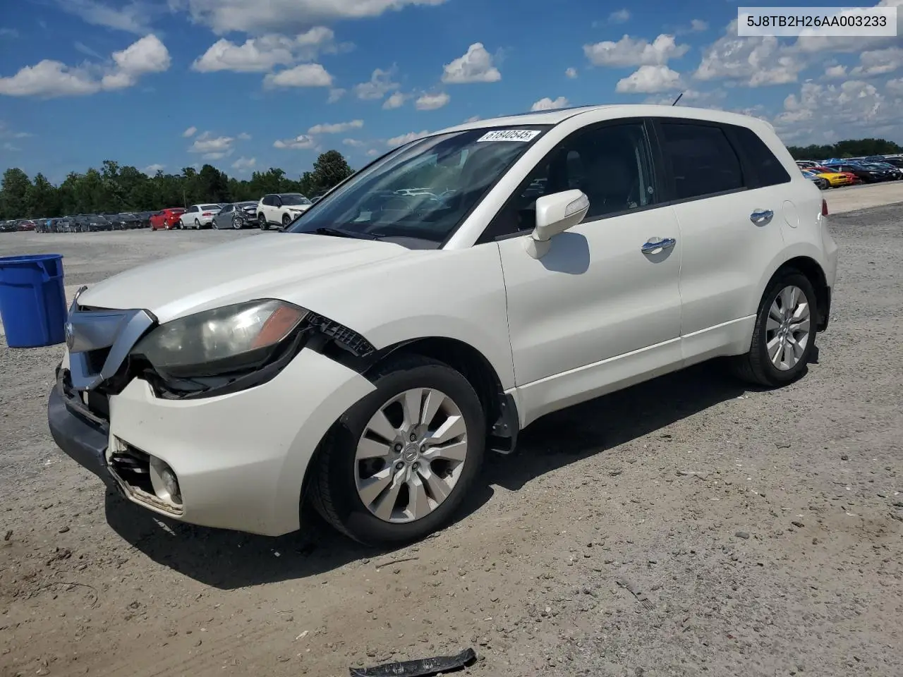 2010 Acura Rdx VIN: 5J8TB2H26AA003233 Lot: 61840545