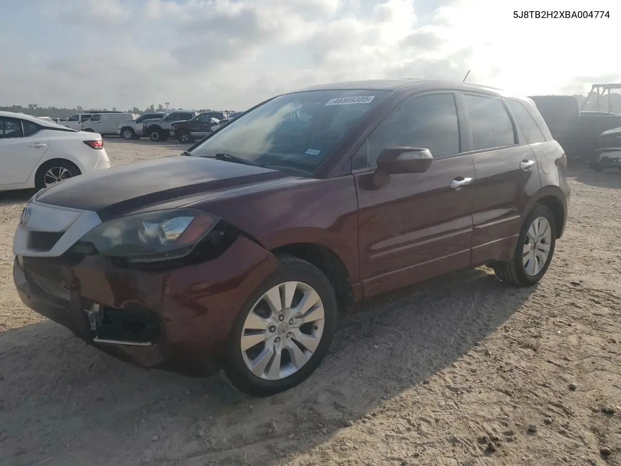 2011 Acura Rdx VIN: 5J8TB2H2XBA004774 Lot: 49369305