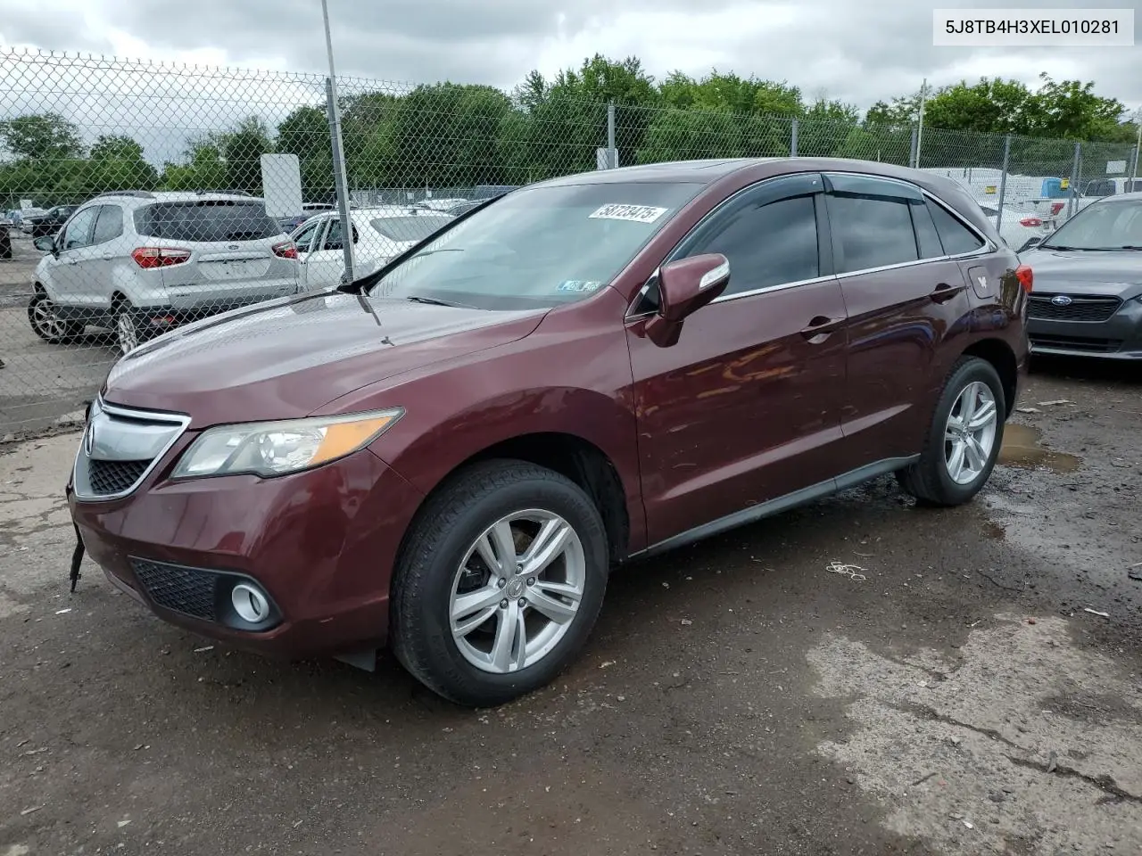 2014 Acura Rdx VIN: 5J8TB4H3XEL010281 Lot: 58723475