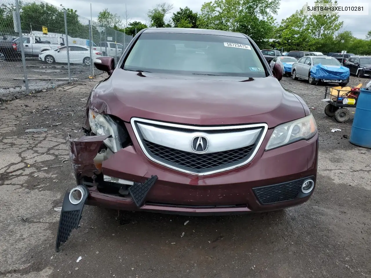 2014 Acura Rdx VIN: 5J8TB4H3XEL010281 Lot: 58723475