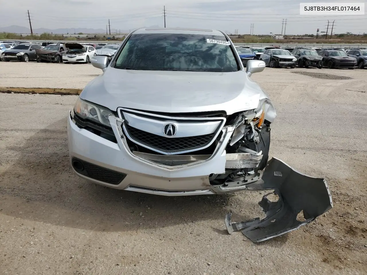 2015 Acura Rdx VIN: 5J8TB3H34FL017464 Lot: 56730495