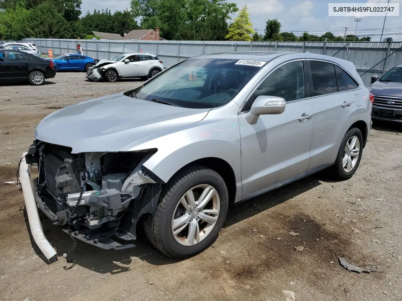 2015 Acura Rdx Technology VIN: 5J8TB4H59FL022747 Lot: 61266005