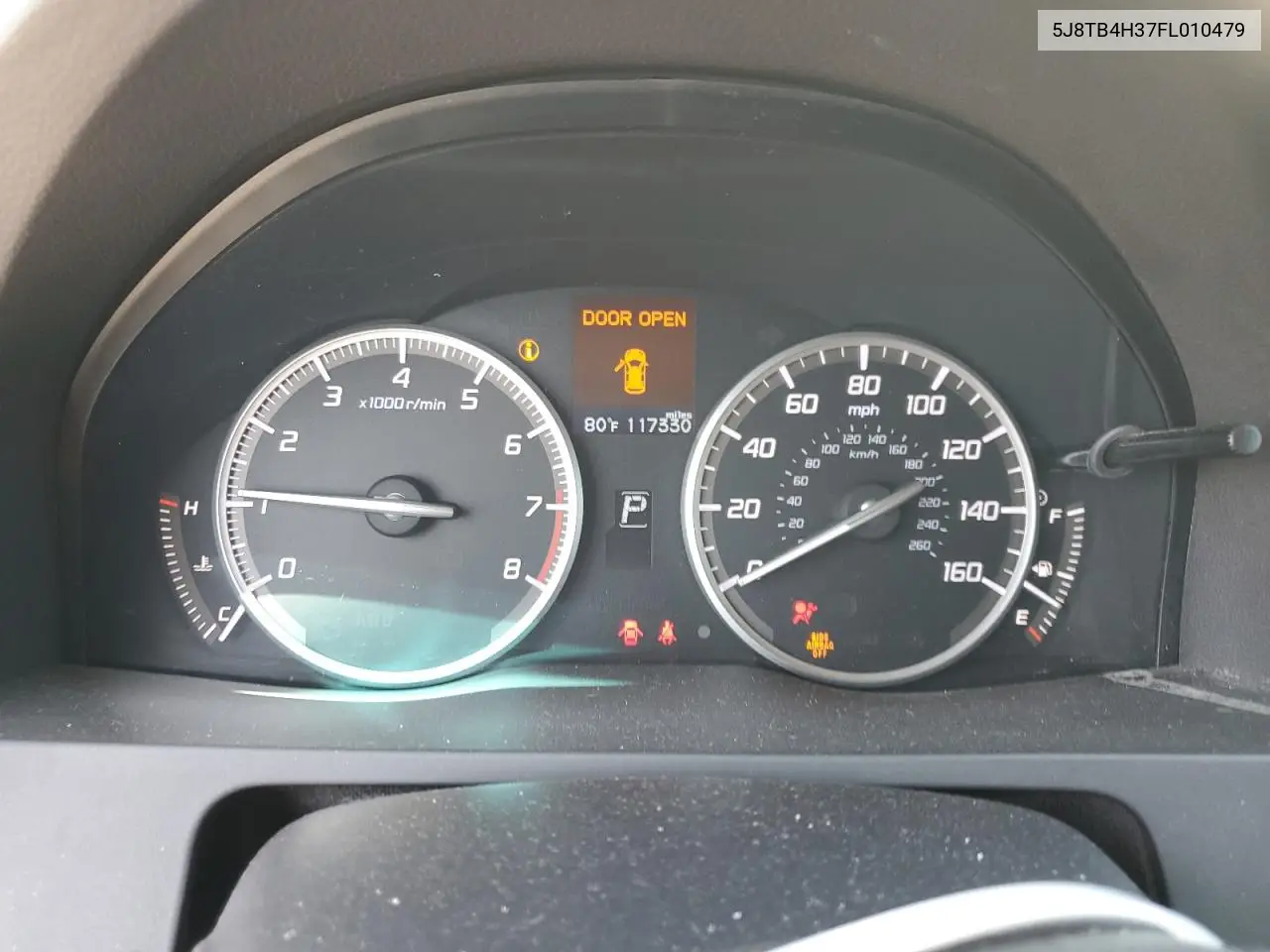 2015 Acura Rdx VIN: 5J8TB4H37FL010479 Lot: 65036875