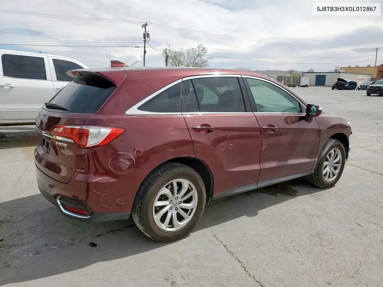 2016 Acura Rdx VIN: 5J8TB3H3XGL012867 Lot: 56950435