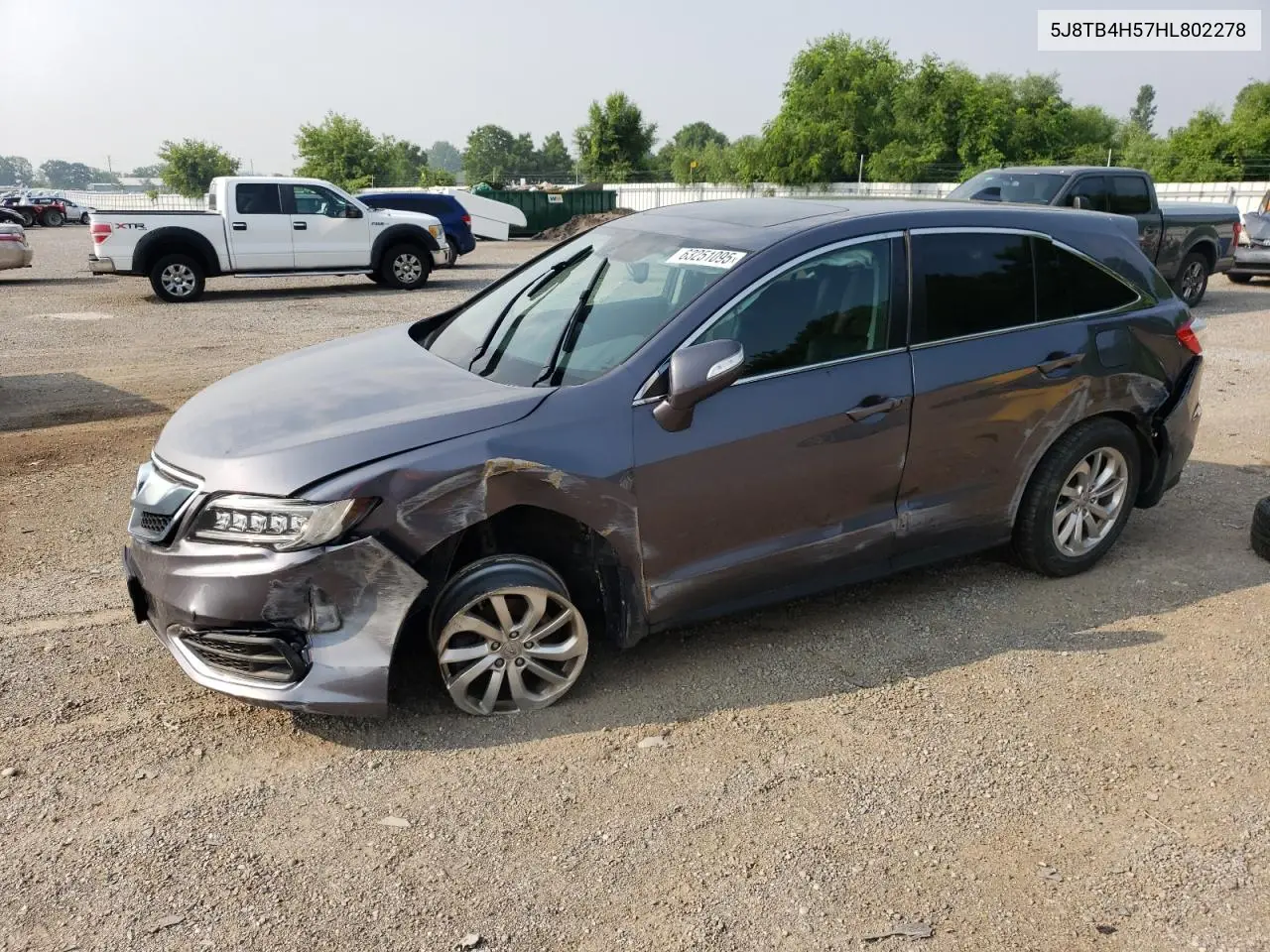 2017 Acura Rdx Technology VIN: 5J8TB4H57HL802278 Lot: 63251095