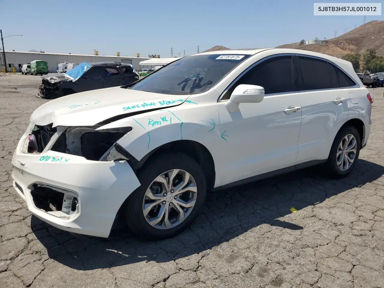 2018 Acura Rdx Technology VIN: 5J8TB3H57JL001012 Lot: 62787875