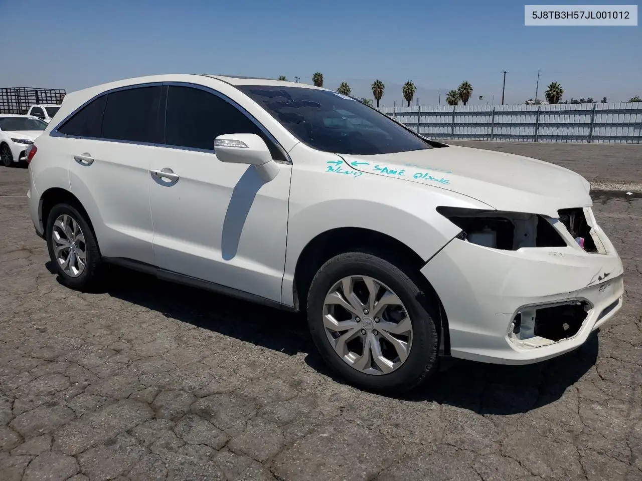 2018 Acura Rdx Technology VIN: 5J8TB3H57JL001012 Lot: 62787875