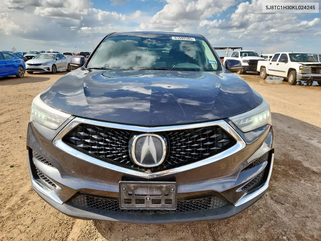 2019 Acura Rdx VIN: 5J8TC1H30KL024245 Lot: 61692585