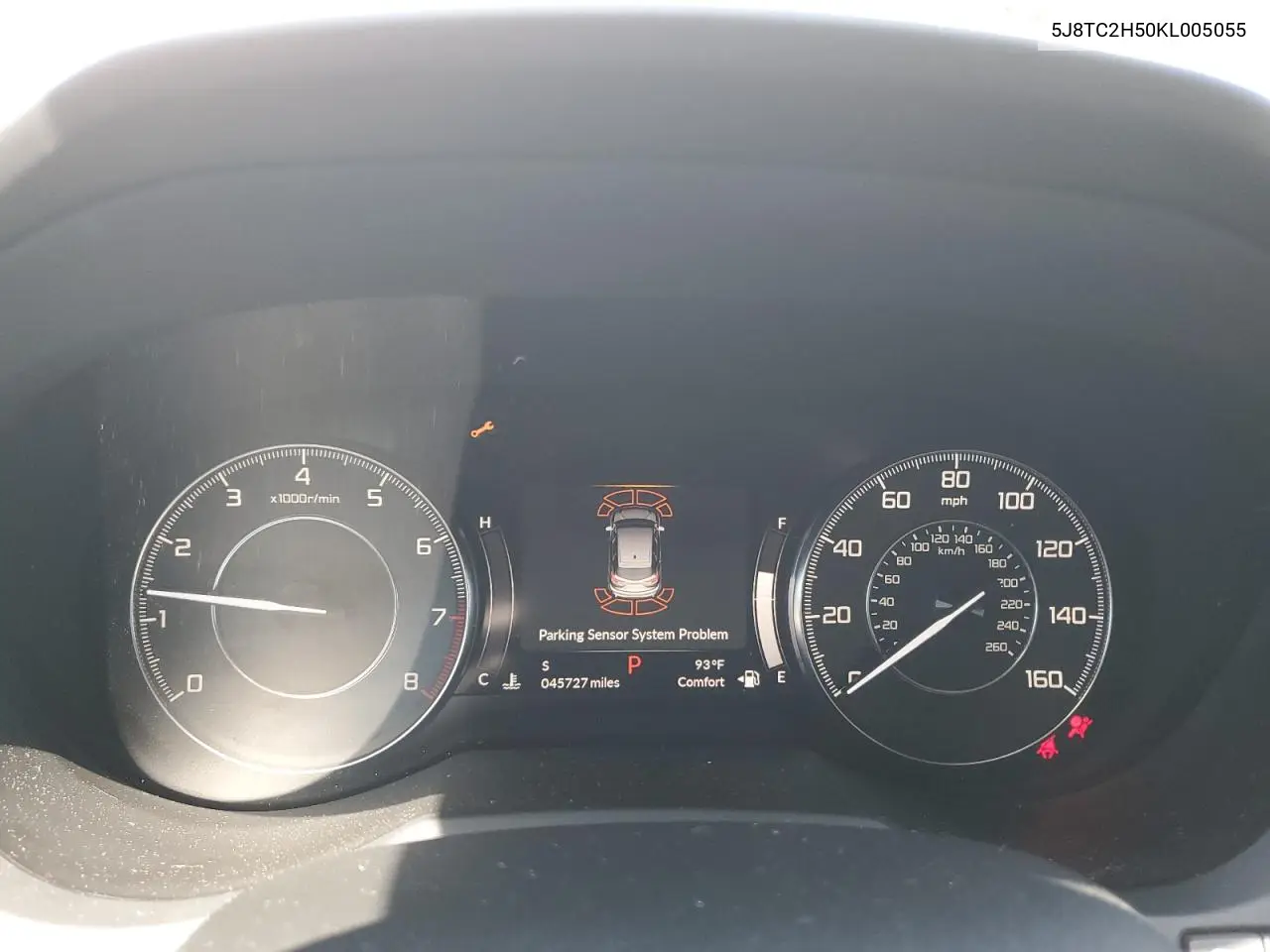 2019 Acura Rdx Technology VIN: 5J8TC2H50KL005055 Lot: 61938635