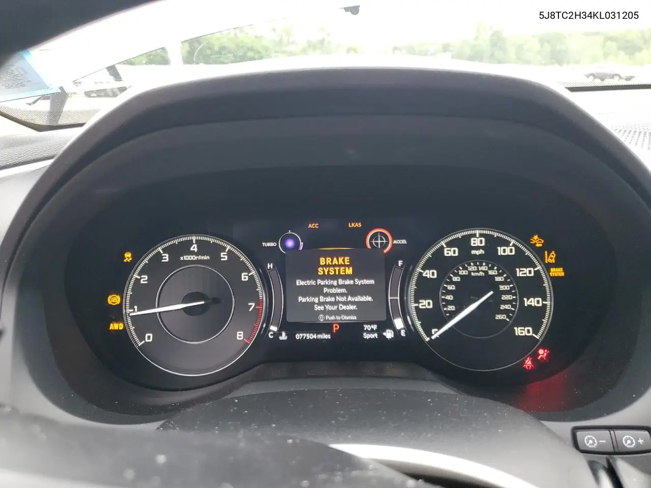 2019 Acura Rdx VIN: 5J8TC2H34KL031205 Lot: 62745045