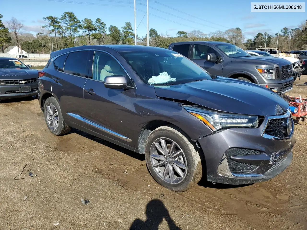 2021 Acura Rdx Technology VIN: 5J8TC1H56ML000648 Lot: 46293425