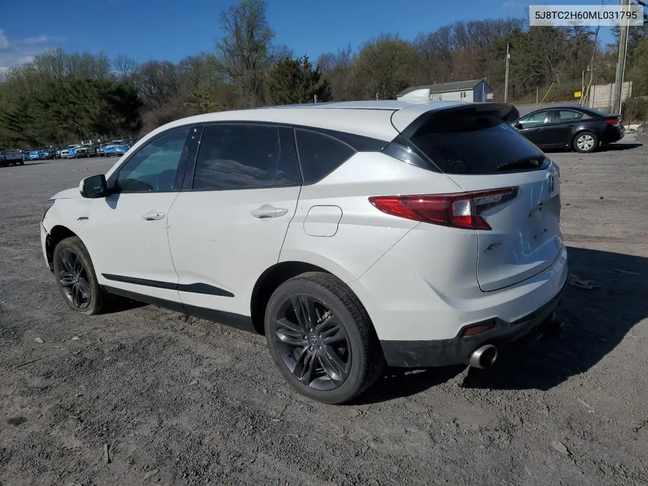 2021 Acura Rdx A-Spec VIN: 5J8TC2H60ML031795 Lot: 52299185