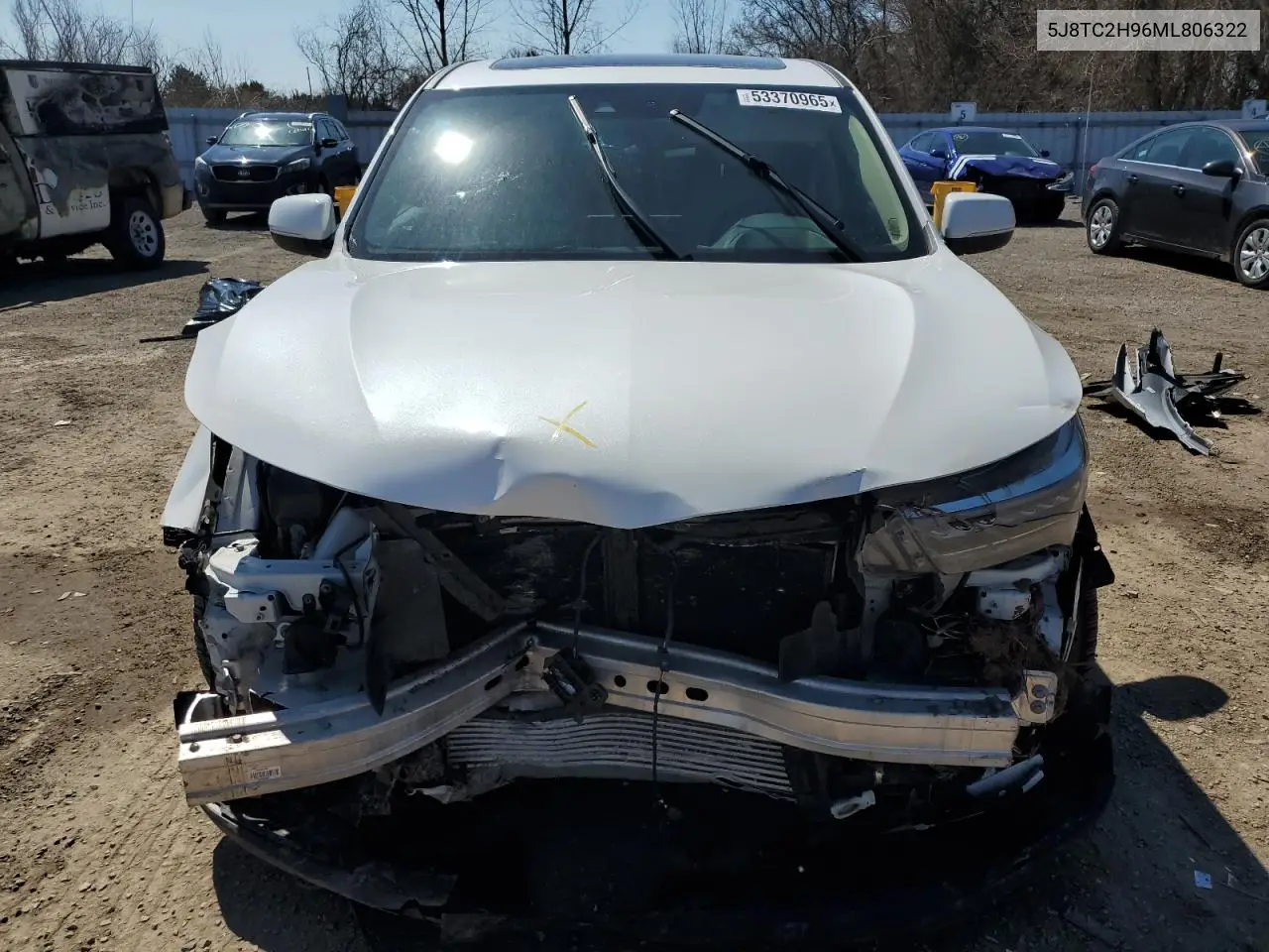 2021 Acura Rdx Platinum Elite VIN: 5J8TC2H96ML806322 Lot: 53370965