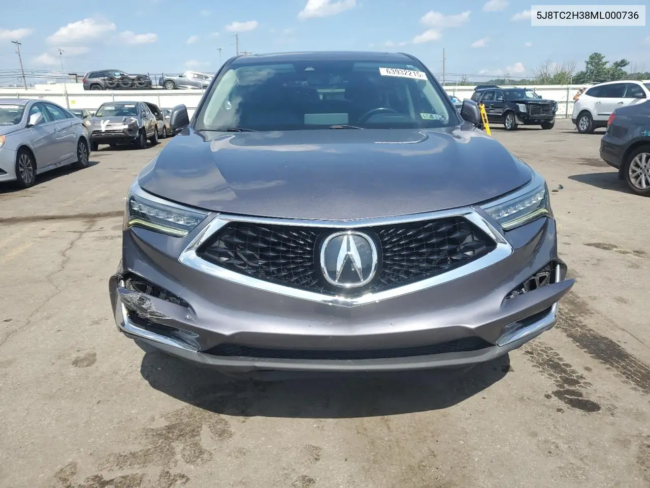 2021 Acura Rdx VIN: 5J8TC2H38ML000736 Lot: 63932215