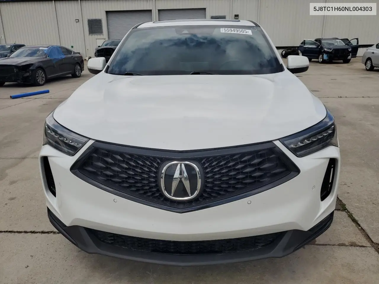 2022 Acura Rdx A-Spec VIN: 5J8TC1H60NL004303 Lot: 55949505