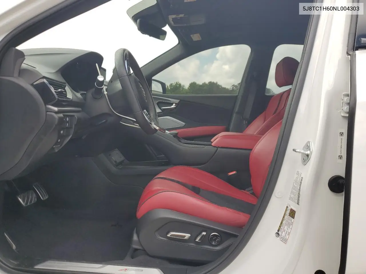 2022 Acura Rdx A-Spec VIN: 5J8TC1H60NL004303 Lot: 55949505